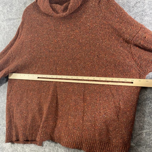 Tibi Sweater Small Terracotta Brown Tweed Knit Oversized Turtleneck Long Sleeve - Picture 8 of 13